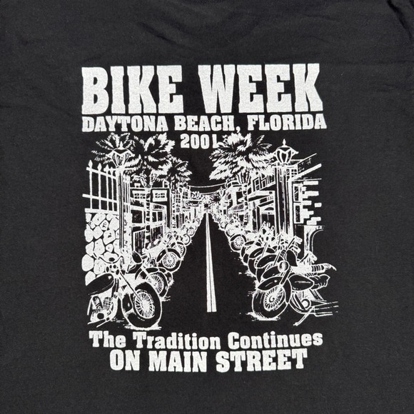 Vintage Bike Week 2001 Daytona Beach FL T-Shirt Black Fun Tees Mens XL Whiskey - Picture 7 of 9